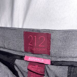 212 Collection Pants, Women's 16 Average, Gray Black, Dress Pants, Natural Fit